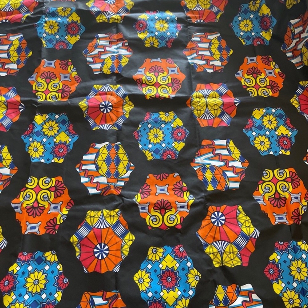Colorful Multicolor Geometric Patterned Poly Cotton Fabric